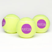 Balles De Tennis Nom fait sur commande mignon superbe pourpre (Multiple)