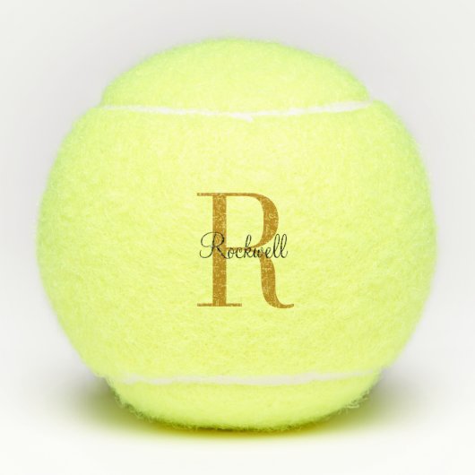 Balles De Tennis Nom initial du monogramme Or personnalisé (Devant)