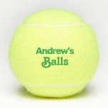 Balles De Tennis Nom personnalisé amusant imprimé<br><div class="desc">Personne ne prendra vos balles de tennis à nouveau quand vous utilisez ces balles de tennis originales monogrammes imprimées sur mesure avec votre nom sur elles - et vous les fera rire quand ils verront que vous avez revendiqué les balles comme les vôtres avec le drôle de libellé en vert....</div>