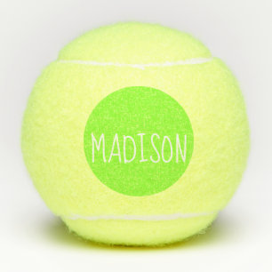 Balles De Tennis Nom personnalisé de Neon Green Super Cute
