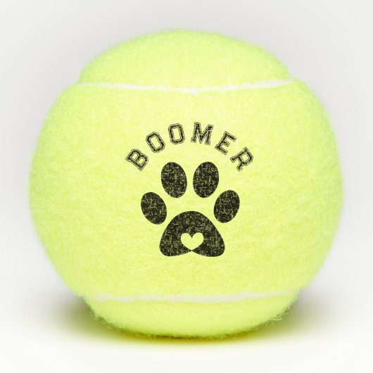 Balles De Tennis Nom personnalisé mignon Chien Chat Paw Toy Cadeau (Devant)