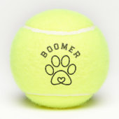 Balles De Tennis Nom personnalisé mignon Chien Chat Paw Toy Cadeau (Dos)