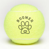 Balles De Tennis Nom personnalisé mignon Chien Chat Paw Toy Cadeau (Devant)