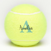 Balles De Tennis Nom personnalisé Monogram Tennis Ball (Dos)