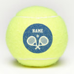 Balles De Tennis Nom personnalisé personnalisé personnalisé croisé<br><div class="desc">Nom personnalisé croisé padel racket logo boules de tennis jaunes. Un design personnalisé cool marquant vos balles de tennis. Fun Noël ou fête d'anniversaire idée cadeau pour padel player, coach sportif, entraîneur, enfants (garçon ou fille), maman, papa, mari, femme, patron, collègue de travail, ami etc. Aussi agréable à utiliser dans...</div>
