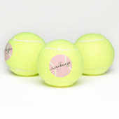 Balles De Tennis Nom personnalisé Pink Girly Design (Multiple)