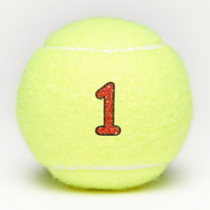 Balles De Tennis Numeral 1, one, 1 year, number 1, number one