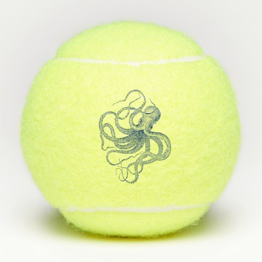 Balles De Tennis Octopus bleu marine (Devant)