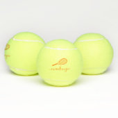 Balles De Tennis Orange de script monogramme personnalisé (Multiple)