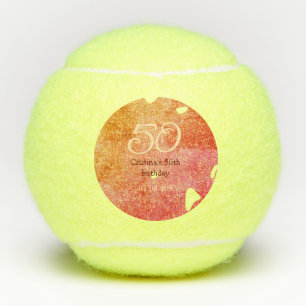 Balles De Tennis Orange rouge 50 anniversaire ajouter nom date p