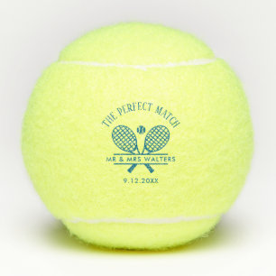 Balles De Tennis Parfait Match moderne Tennis Couple Wedding Favori