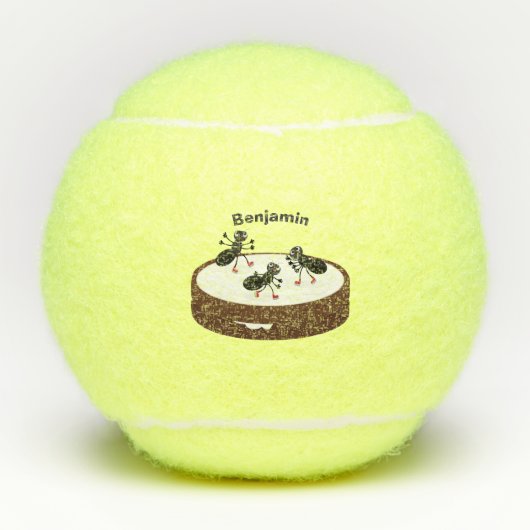 Balles De Tennis Patinage sur glace de fourmis joyeuses sur dessin (Devant)