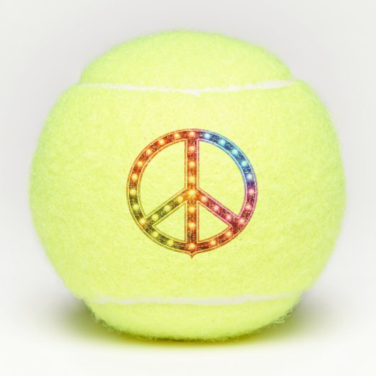Balles De Tennis Peace Sign Neon Lights (Devant)