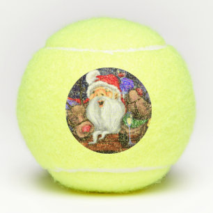 Balles De Tennis Père Noël et Reindeers Funky Christmas Tennis Ball