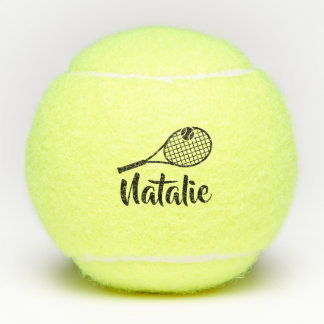 Balles De Tennis Personalized Elegant Script Name  Tennis Balls