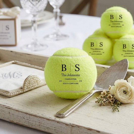 Balles De Tennis Personalized Monogram Wedding 