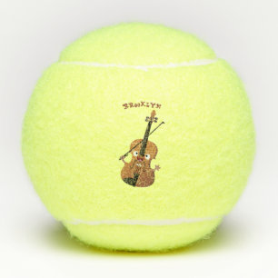 Balles De Tennis Personnage de dessin animé musical au violon drôle