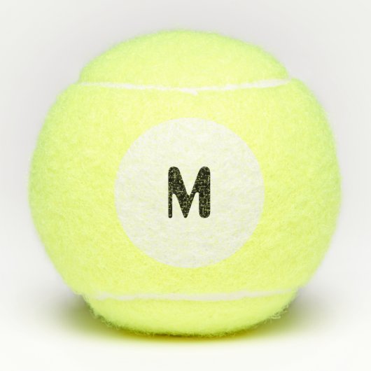 Balles De Tennis Personnalisé M Monogramme Générique Initiale Jeu S (Devant)
