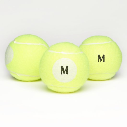 Balles De Tennis Personnalisé M Monogramme Générique Initiale Jeu S (Multiple)