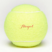 Balles de Tennis Personnalisées Rouge Nom Script P (Devant)