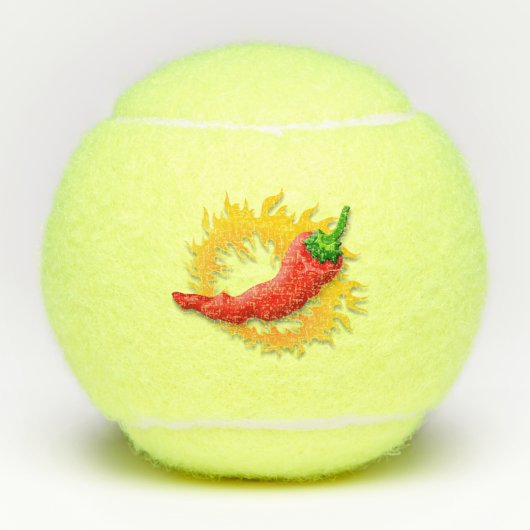 Balles De Tennis Poivre chaud avec flamme (Devant)