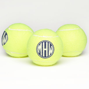 Balles De Tennis Police do-it-yourself Bleu Bleu Cercle Blanc Monog