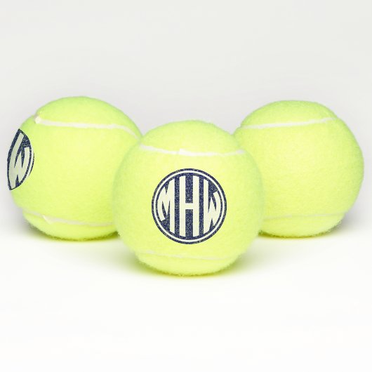 Balles De Tennis Police do-it-yourself Bleu Bleu Cercle Blanc Monog