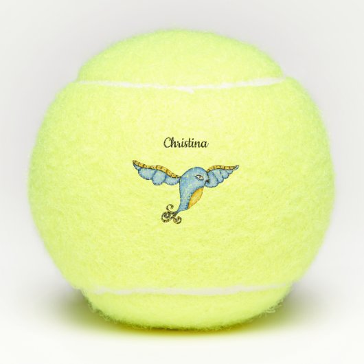 Balles De Tennis Queue blanche à rouleaux jaunes (Devant)