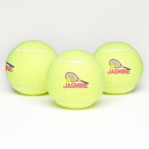 Balles De Tennis Raquette de tennis et bille rose bleu graphique pe