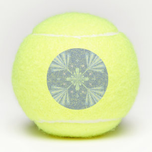 Balles De Tennis Répétition abstraite florale bleu pastel