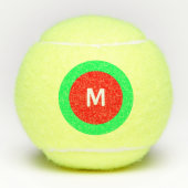 Balles De Tennis Rouge Vert blanc initial (M) Monogramme 4Mark (Devant)