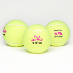 Balles De Tennis Sauvegarder la Date - Anniversaire