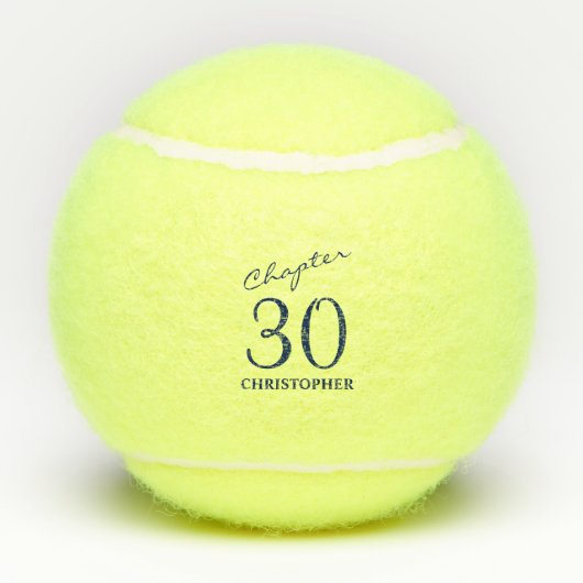 Balles De Tennis Script bleu 30e anniversaire (Dos)