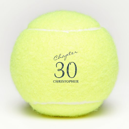Balles De Tennis Script bleu 30e anniversaire (Devant)