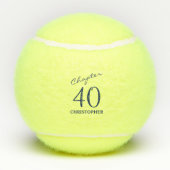 Balles De Tennis Script bleu 40e anniversaire (Dos)