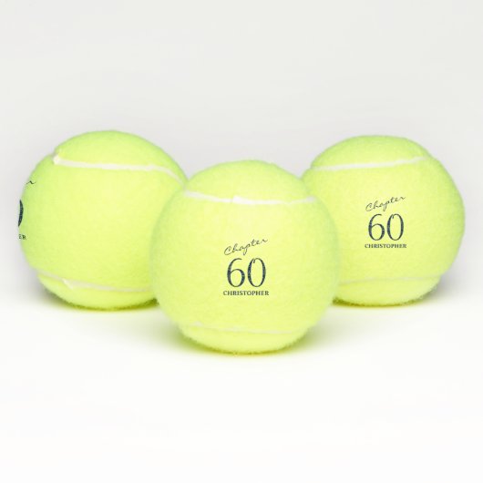 Balles De Tennis Script bleu 60e anniversaire (Multiple)