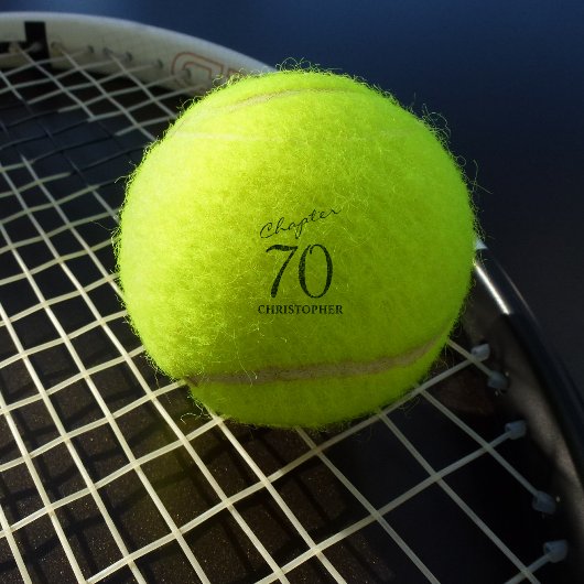 Balles De Tennis Script bleu 70e anniversaire