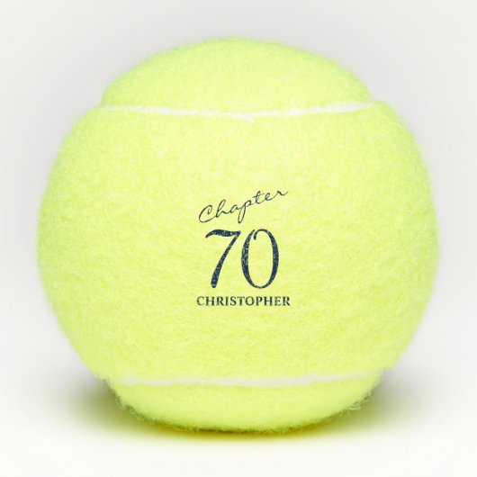 Balles De Tennis Script bleu 70e anniversaire (Devant)