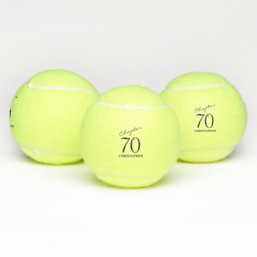 Balles De Tennis Script bleu 70e anniversaire (Multiple)