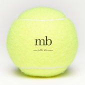 Balles De Tennis Script moderne noir blanc tendance Monogramme init (Devant)