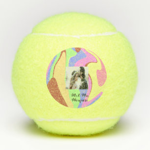 Balles De Tennis simple minimum ajouter votre nom photo rose bleu v