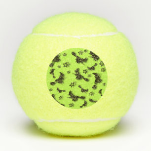 Balles De Tennis Sorcière volante parmi les étoiles à Halloween nui