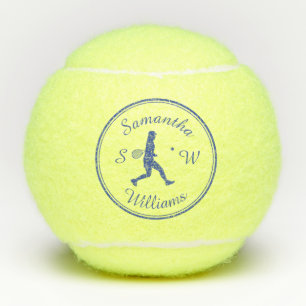 Balles De Tennis Sport Personnalisé Joueur de tennis Blue Silhouett
