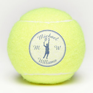 Balles De Tennis Sport Personnalisé Joueur de tennis Blue Silhouett