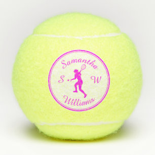 Balles De Tennis Sport Personnalisé Joueur de tennis rose Silhouett