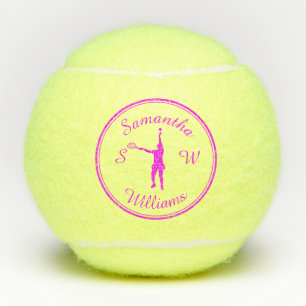 Balles De Tennis Sport Personnalisé Joueur de tennis rose Silhouett