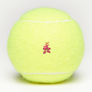 Balles De Tennis Style Floral, ArtyClick Rouge, Or Légère