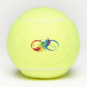 Balles De Tennis Symbole d'infini avec plume arc-en-ciel
