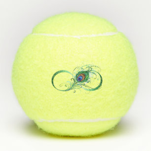 Balles De Tennis Symbole d'infini avec plume de paon