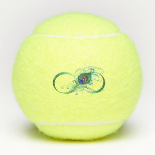 Balles De Tennis Symbole d'infini avec plume de paon